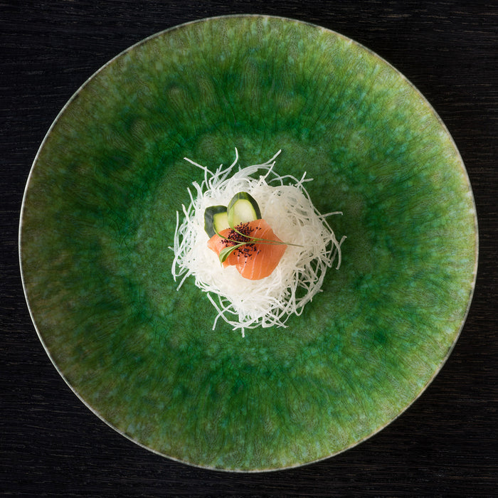 Costa Nova 12.12" Riviera Tomate Green Round Stoneware Charger Plate - 6/Case - NAP313-TMT
