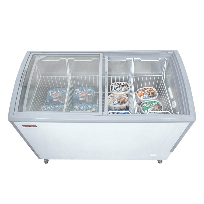 New Air 49" Ice Cream Freezer with Curved Glass Top 11.6 Cu.Ft.  - NIF-49-CG