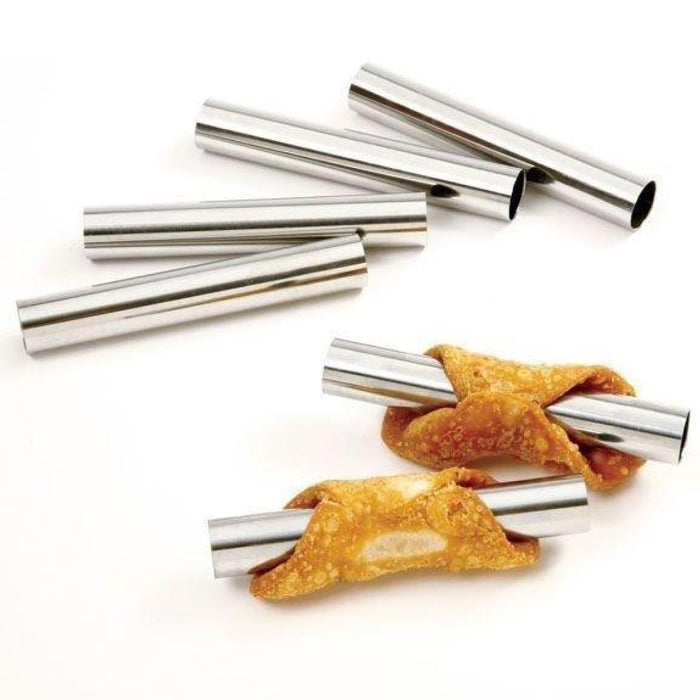 Nopro 3558 4" Stainless Steel Mini Cannoli Forms - 6/Set