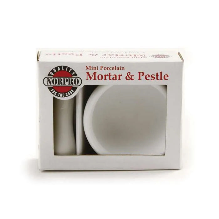 Norpro 691D 2.5" White Mini Ceramic Mortar and Pestle