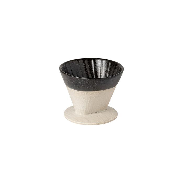 Costa Nova 10.87 Oz. Nótos Latitude Black Stoneware Pour Over Coffee Dripper - NSD121-LTB