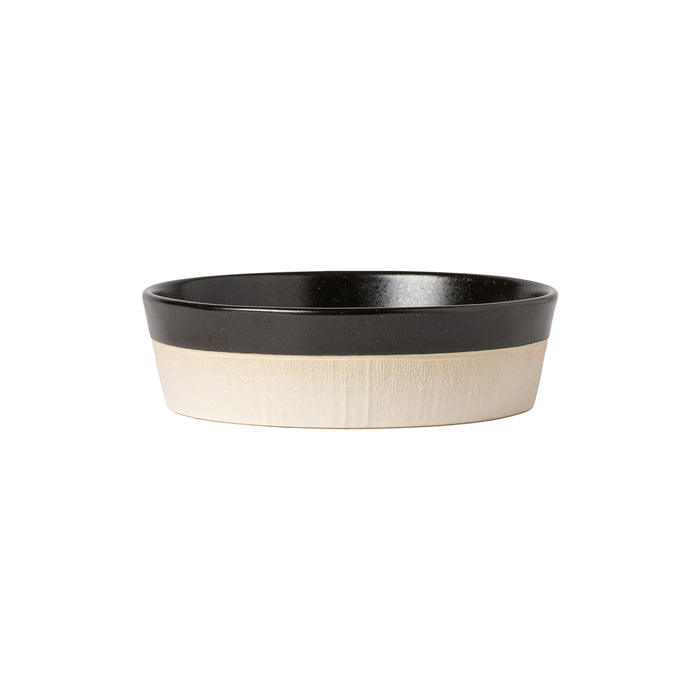 Costa Nova 32 Oz. Nótos Latitude Black Round Stoneware Low Bowl - NSS201-LTB