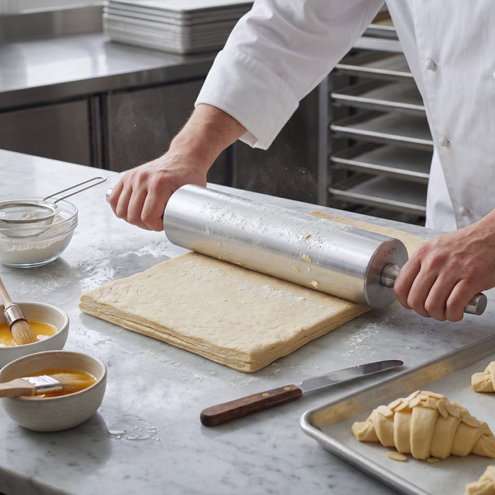 Nella 15" Aluminum Rolling Pin with Contoured Side Handles - 27677