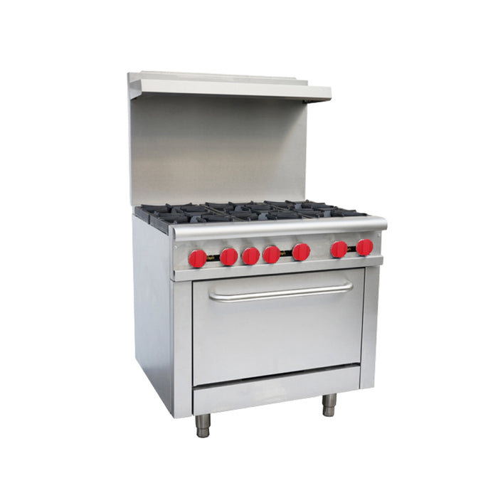 Nella 36" Natural Gas 6-Burner Commercial Range with Standard Oven - 211,000 BTU - 43151