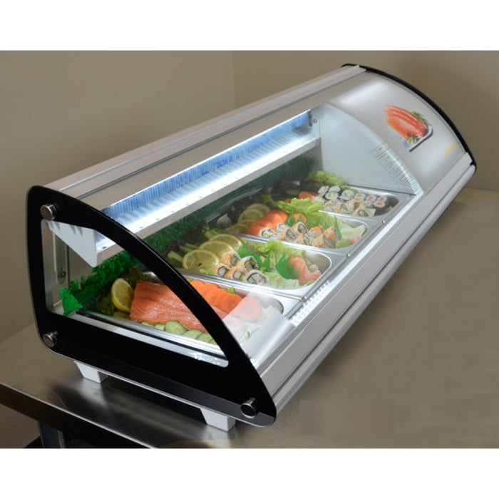 Nella 58” Sushi Showcase with Curved Glass - 2.19 Cu. Ft. - 43225
