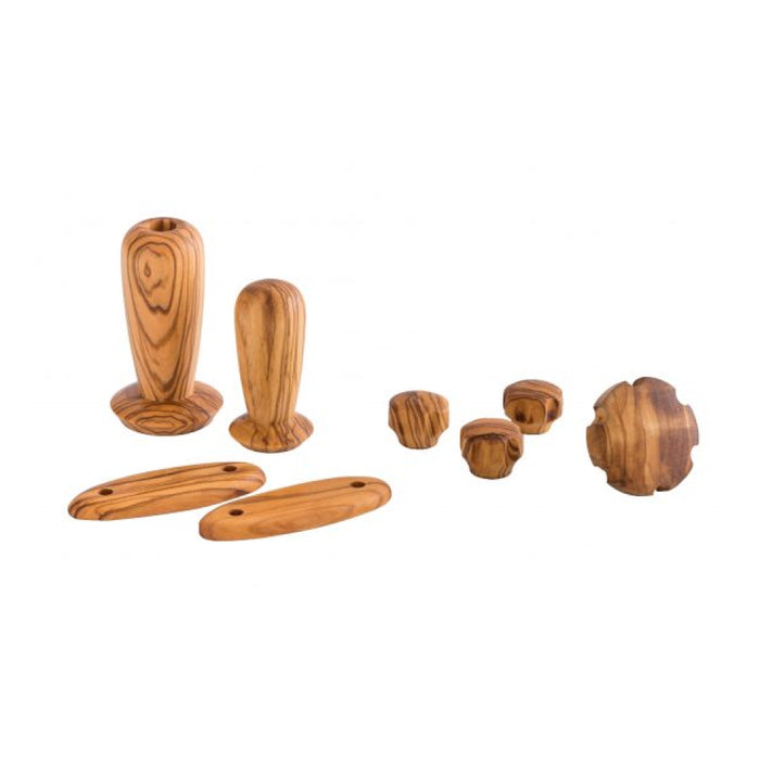 Nella 12" Manual Black Volano Meat Slicer with Flower Flywheel & Olive Wood Trim Kit - 46117 / 46631