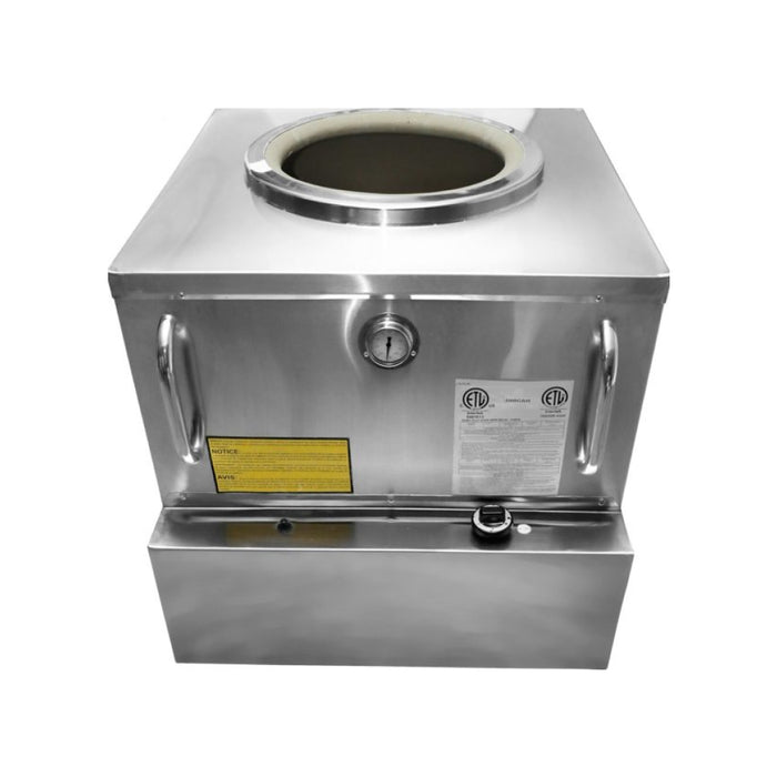 Nella 24” x 24” Stainless Steel Tandoor Clay Oven - Natural Gas - 47338