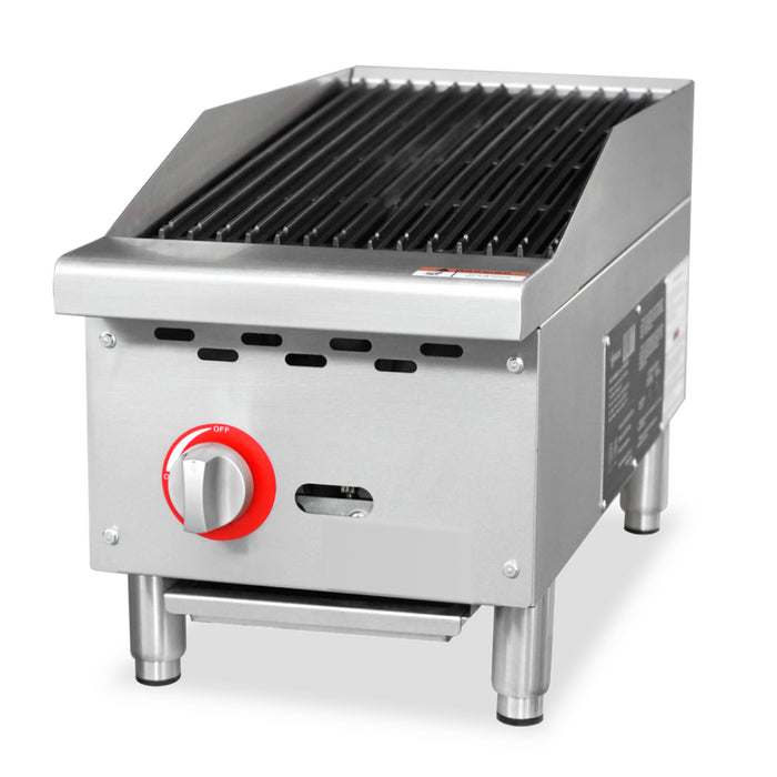 Nella 12" Countertop Stainless Steel Radiant Natural Gas Charbroiler - 35,000 BTU - 47376