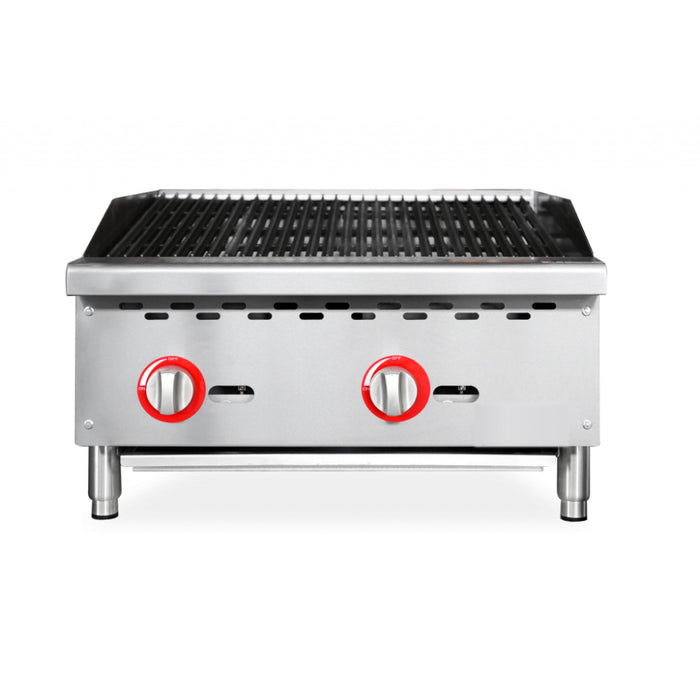 Nella 24" Countertop Stainless Steel Radiant Natural Gas Charbroiler - 70,000 BTU - 47377