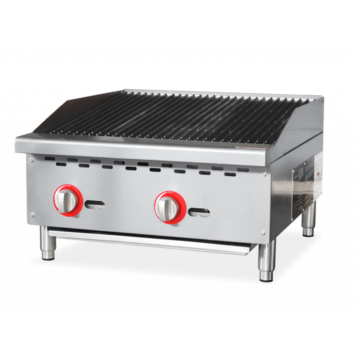 Nella 24" Countertop Stainless Steel Radiant Natural Gas Charbroiler - 70,000 BTU - 47377