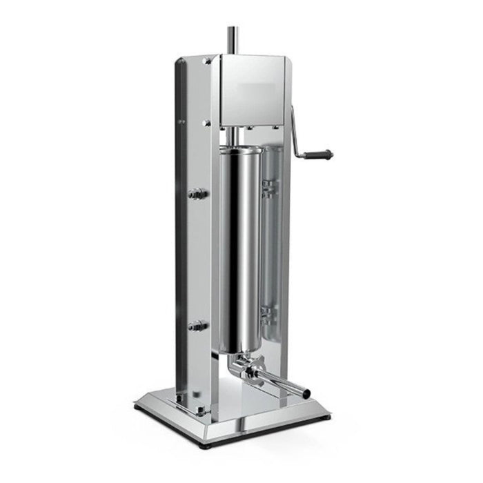 Nella 7 kg / 15 lb Manual Vertical Gear Drive Sausage Stuffer in Stainless Steel - 47539