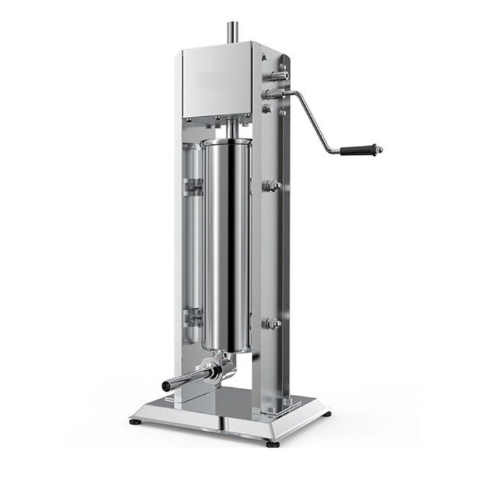 Nella 7 kg / 15 lb Manual Vertical Gear Drive Sausage Stuffer in Stainless Steel - 47539