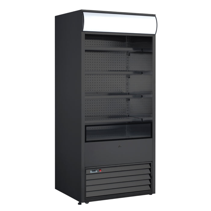 Nella 36" Black Grab-and-Go Open Refrigerated Self-Serve Floor Display Case - 18.7 Cu. Ft. - 48265