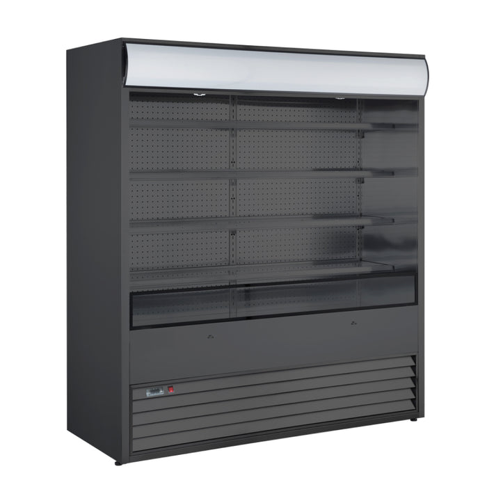 Nella 72" Black Grab-and-Go Open Refrigerated Self-Serve Floor Display Case - 37 Cu. Ft.