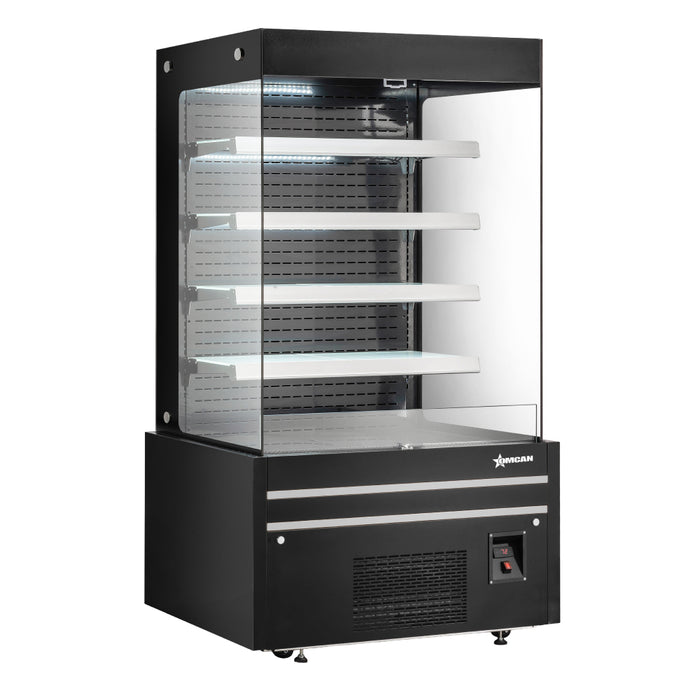 Nella 48" Black Grab-and-Go Open Refrigerated Self-Serve Merchandiser - 26.83 Cu. Ft. - 48378