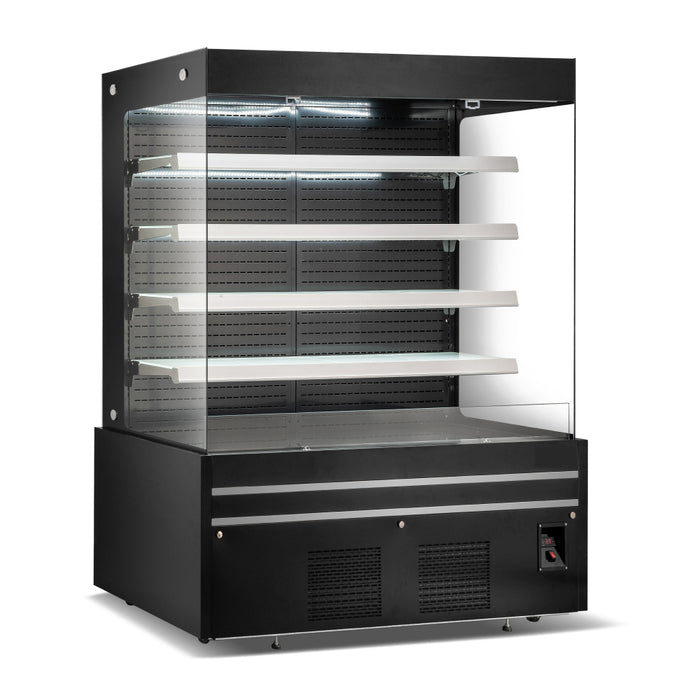 Nella 60" Black Grab-and-Go Open Refrigerated Self-Serve Merchandiser - 33.9 Cu. Ft. - 48379