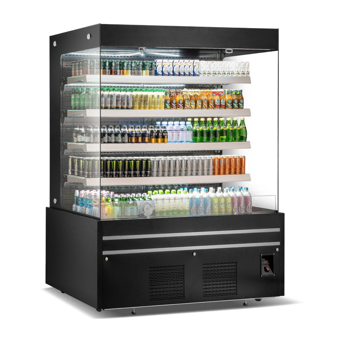 Nella 60" Black Grab-and-Go Open Refrigerated Self-Serve Merchandiser - 33.9 Cu. Ft. - 48379