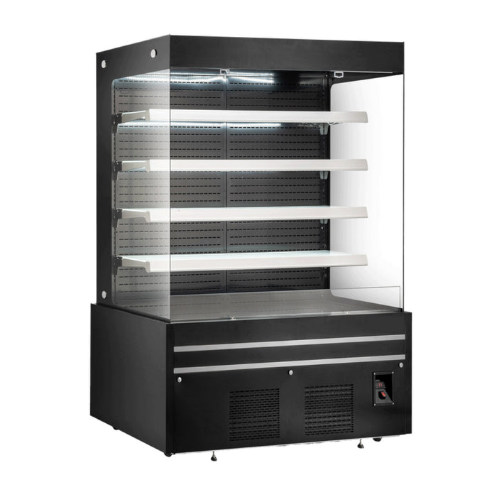 Nella 72" Black Grab-and-Go Open Refrigerated Self-Serve Merchandiser - 40.96 Cu. Ft. - 48380