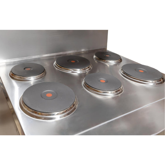 Nella 49103 36" Electric 6-Burner Commercial Range with Standard Oven - 208V, 18kW, 3Ph
