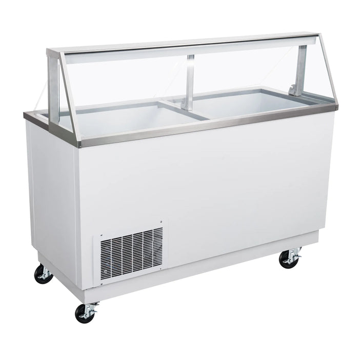 Nella 68" 16-Tub Ice Cream Display Cabinet with Sneeze Guard