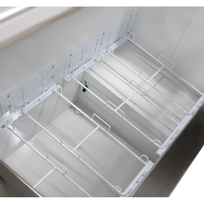 Nella 89" 28-Tub Ice Cream Display Cabinet with Sneeze Guard