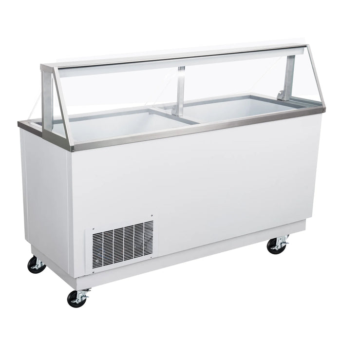 Nella 89" 28-Tub Ice Cream Display Cabinet with Sneeze Guard