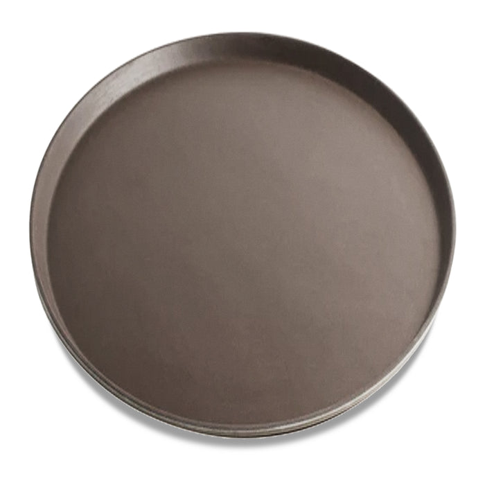 Nella 16" Brown Round Non-Slip Serving Tray - 80114