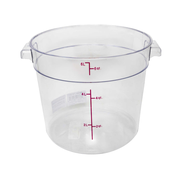 Nella 6 Qt. Polycarbonate Clear Round Food Storage Container - 80177