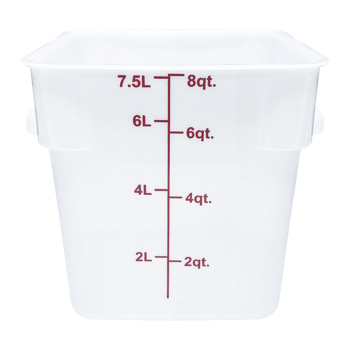 Nella 8 Qt. Polypropylene White Square Food Storage Container - 80190