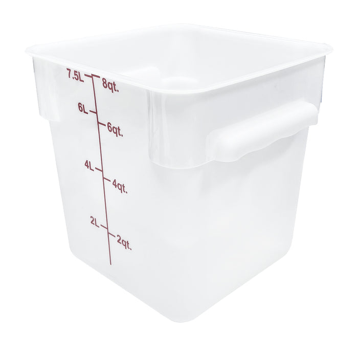 Nella 8 Qt. Polypropylene White Square Food Storage Container - 80190