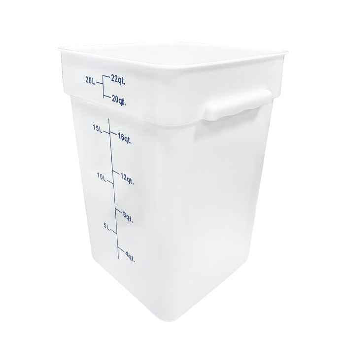 Nella 22 Qt. Polypropylene White Square Food Storage Container - 80196