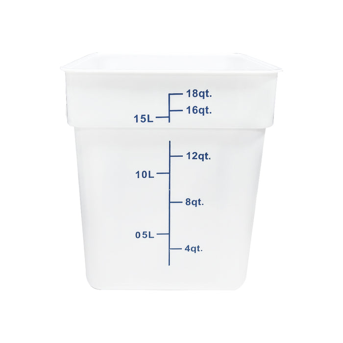 Nella 18 Qt. Polypropylene White Square Food Storage Container - 80206