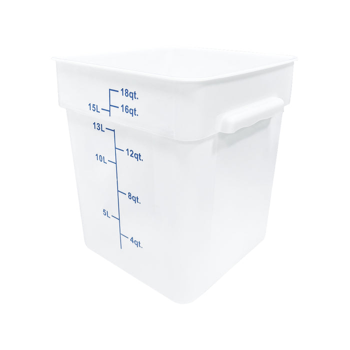 Nella 18 Qt. Polypropylene White Square Food Storage Container - 80206