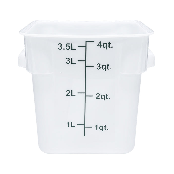 Nella 4 Qt. Polypropylene White Square Food Storage Container - 80224