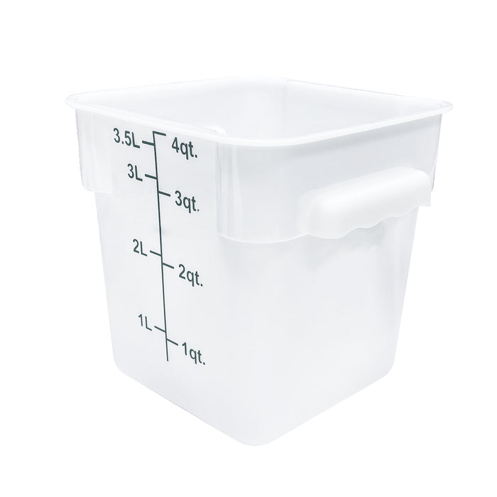 Nella 4 Qt. Polypropylene White Square Food Storage Container - 80224