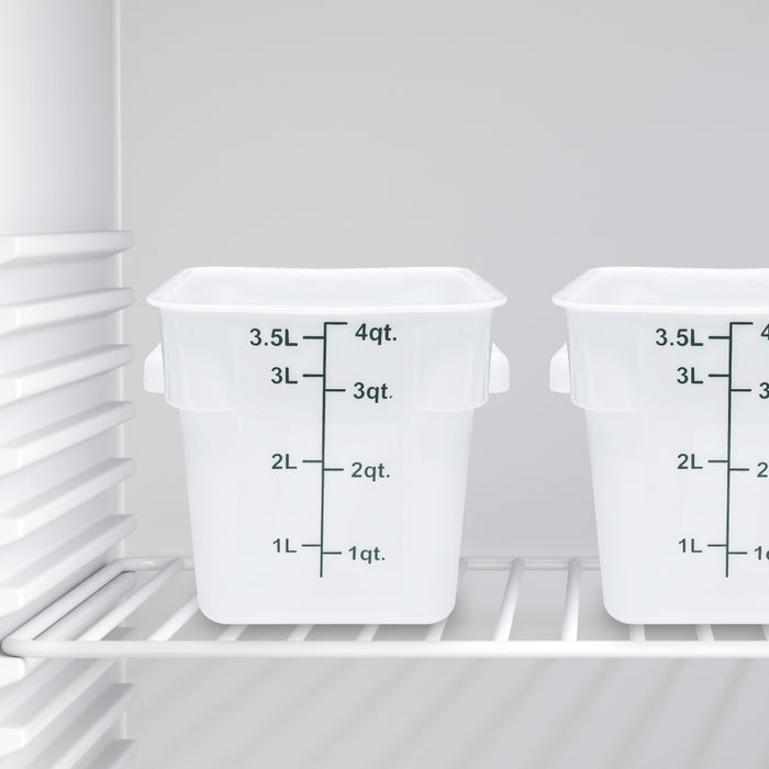 Nella 4 Qt. Polypropylene White Square Food Storage Container - 80224