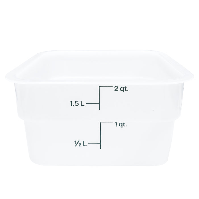 Nella 2 Qt. Polypropylene White Square Food Storage Container - 80239