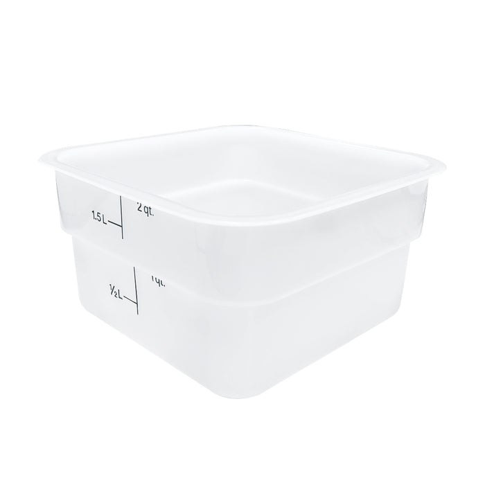Nella 2 Qt. Polypropylene White Square Food Storage Container - 80239