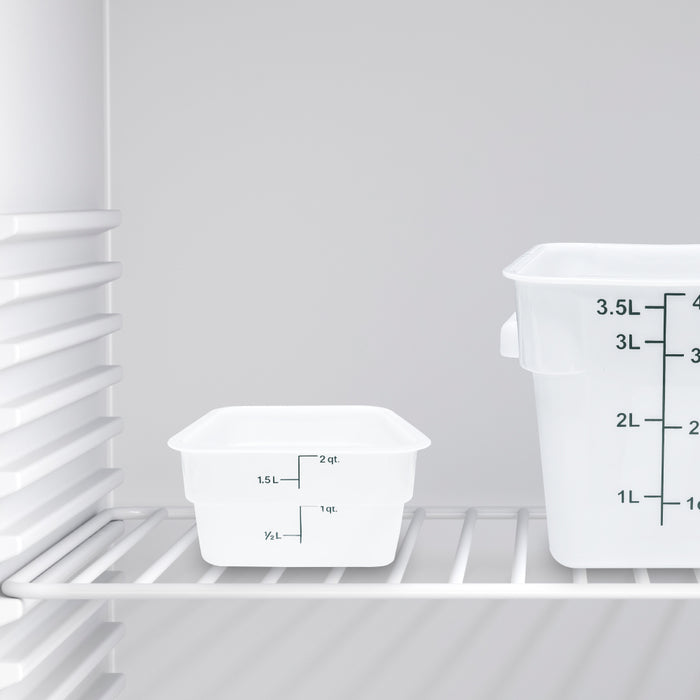 Nella 2 Qt. Polypropylene White Square Food Storage Container - 80239