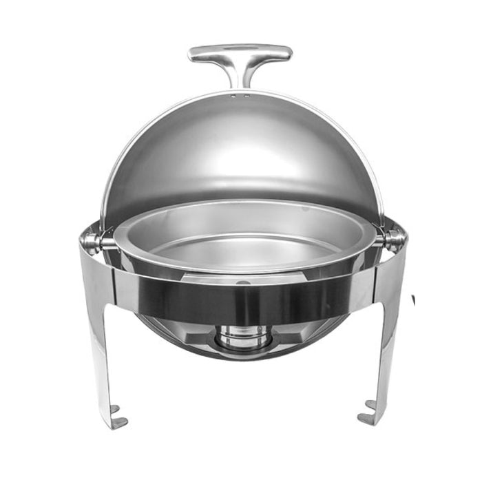 Nella 6 Qt. Stainless Steel Round Chafing with Roll Top Lid - 80527