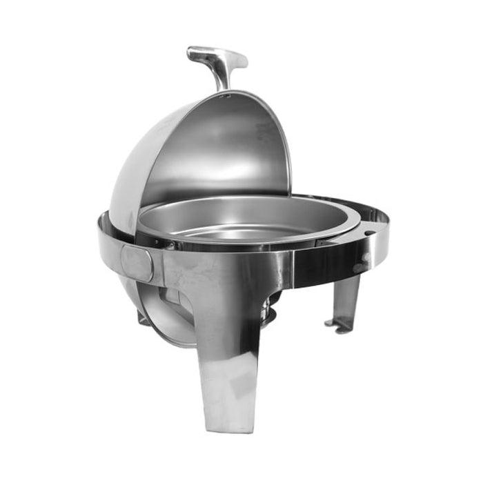 Nella 6 Qt. Stainless Steel Round Chafing with Roll Top Lid - 80527