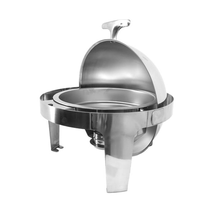 Nella 6 Qt. Stainless Steel Round Chafing with Roll Top Lid - 80527