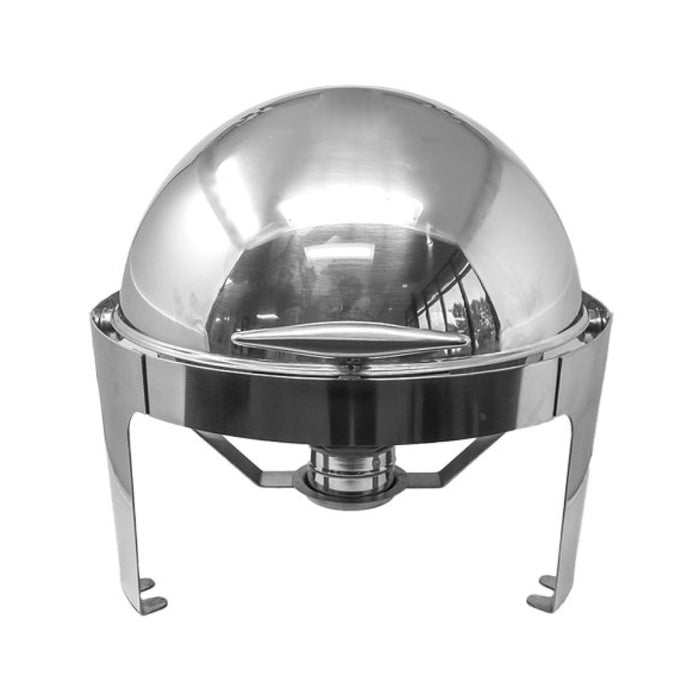 Nella 6 Qt. Stainless Steel Round Chafing with Roll Top Lid - 80527
