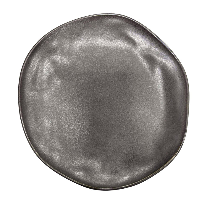 Nella 6" Organic Black Oval Porcelain Flat Plate - 24/Case - ORG 16 BK