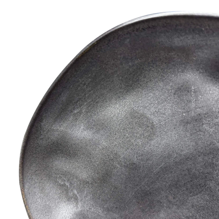 Nella 6" Organic Black Oval Porcelain Flat Plate - 24/Case - ORG 16 BK