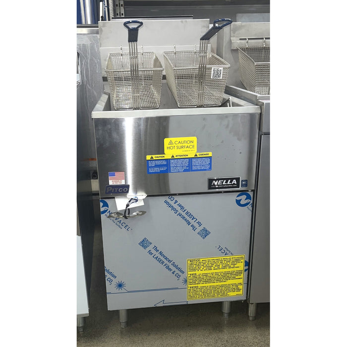 (SCRATCH & DENT) Pitco 65C+ 65-80 Lb. Natural Gas Tube Fired Floor Fryer - 150,000 BTU