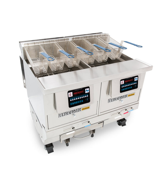 Ultrafryer B-P30-18-2-UCP 70-110 Lb. UltraGold 2-Vat Commercial Gas Fryer - 210,000 BTU