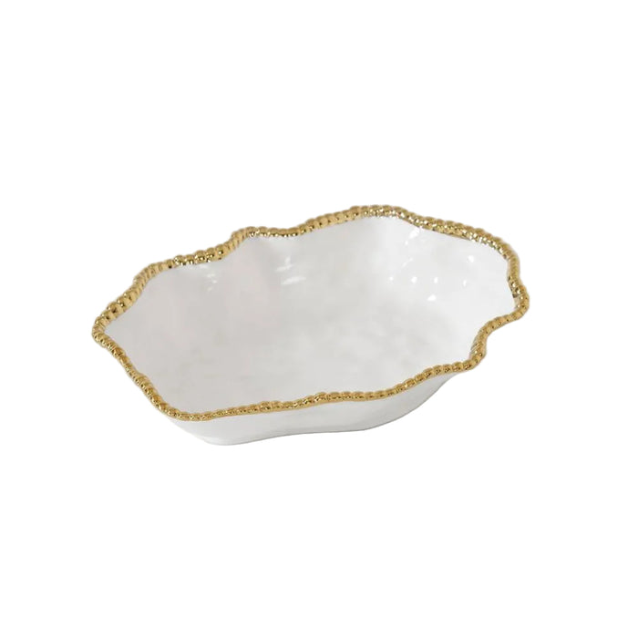 Pampa Bay 12" x 9" Golden Salerno Oval Porcelain Serving Bowl - CER1136WG