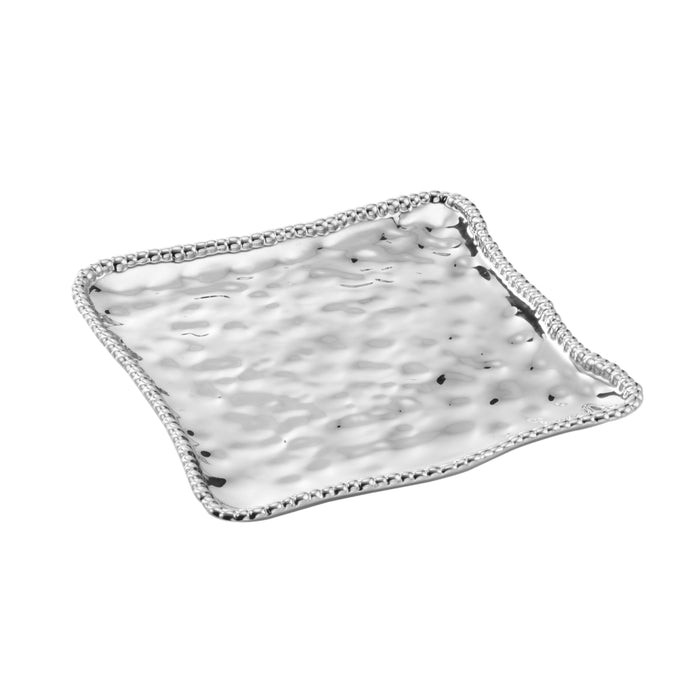 Pampa Bay 11" x 11" Verona Silver Square Porcelain Serving Platter - 2/Case - CER1400