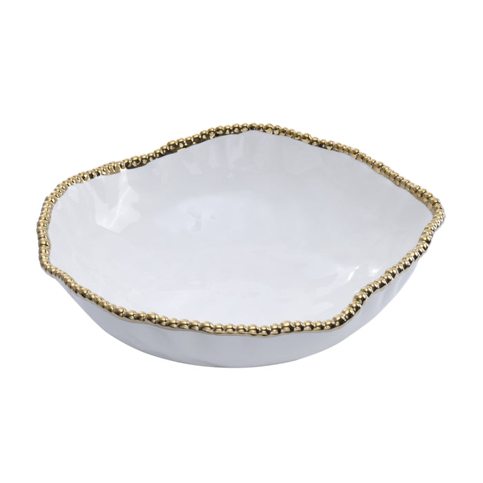 Pampa Bay 14.5" Golden Salerno Round Porcelain Oversized Serving Bowl - CER1713WG